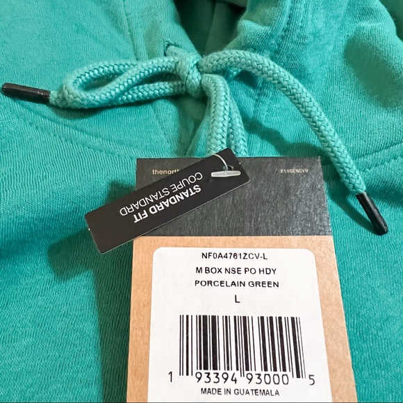 The North Face Green Recycled Box NSE Hoodie Porcelain Green - Picture 12 of 14